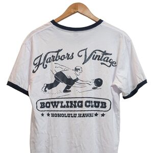 Harbors Vintage Honolulu Hawaii T-shirt top Bowling Club Ringer tee Shirt